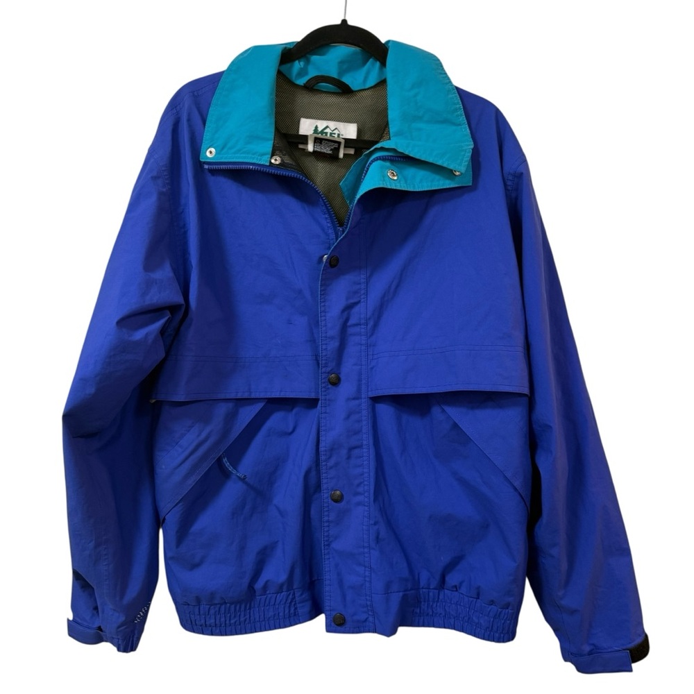 Vintage REI Gore-Tex Blue teal windbreaker jacket men’s LARGE 90’s outdoor